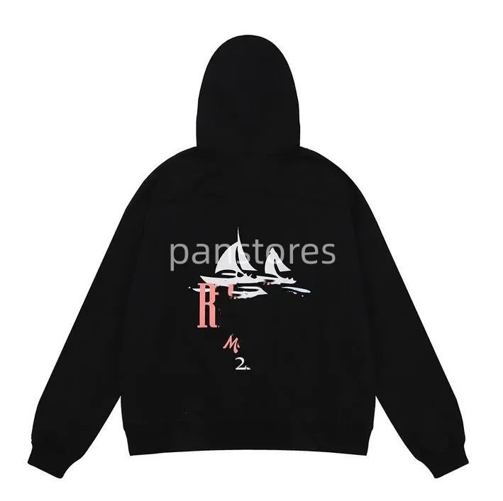 Designer Brand Rhude Hoodies Mens imprim￩ Pullover Crewneck ￠ manches longues ￠ manches longues High Street Hap Hap Treetwear Rhude Hoody Oversize Tops for Men and Womens