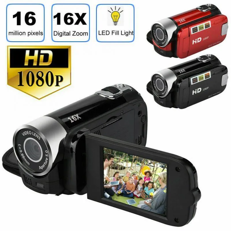 Fotocamere digitali Vlog 1080P Full HD DV Videocamera Video Zoom 16X Supporto per riprese notturne Scheda SD SDHC 230204