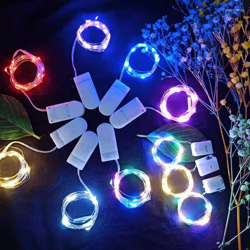 Saiten 1m/2m/3m Kupferdraht Girlande LED Lichterketten Vorhang Batteriebetrieb String Weihnachten Girlande Party Hochzeit 5Stk