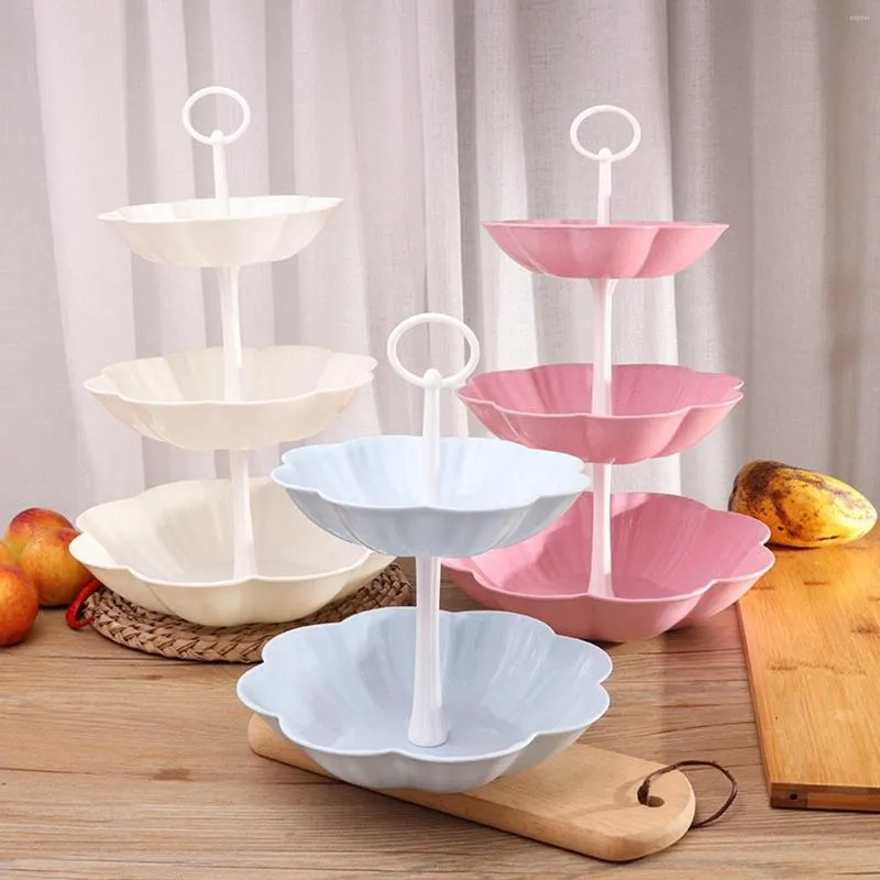 Borden Europese stijl Drie laags Fruit Tray Cake Rack Party Dessert Candy Derees Layed Display Home Table Decor A40