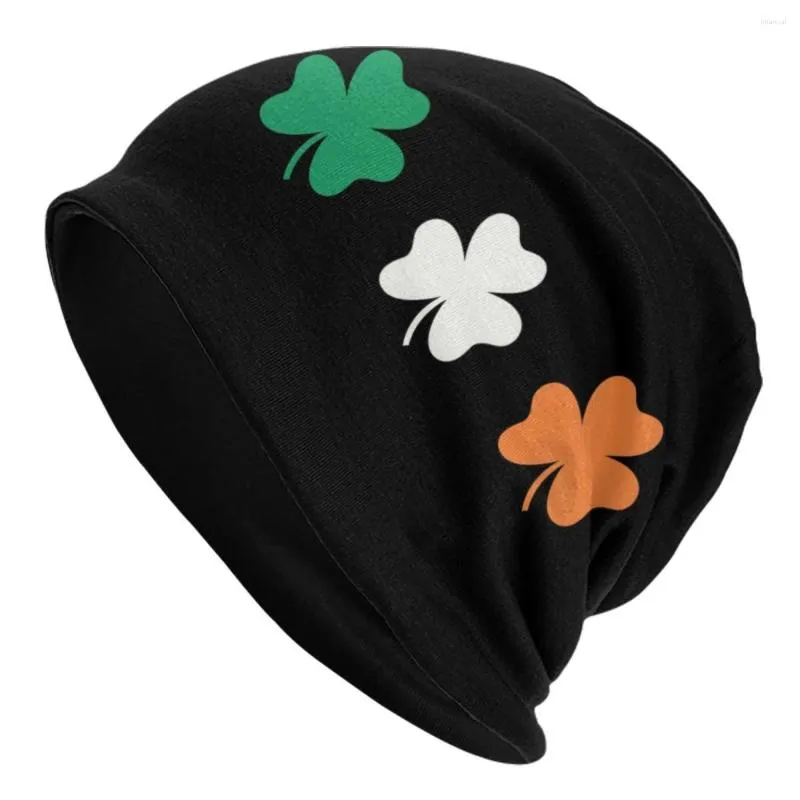 Bérets Shamrock Irlande Drapeau Bonnet Chapeau Tricot Hommes Femmes Hip Hop Unisexe Adulte Irlandais St Patricks Jour Chaud Hiver Skullies Bonnets Casquettes