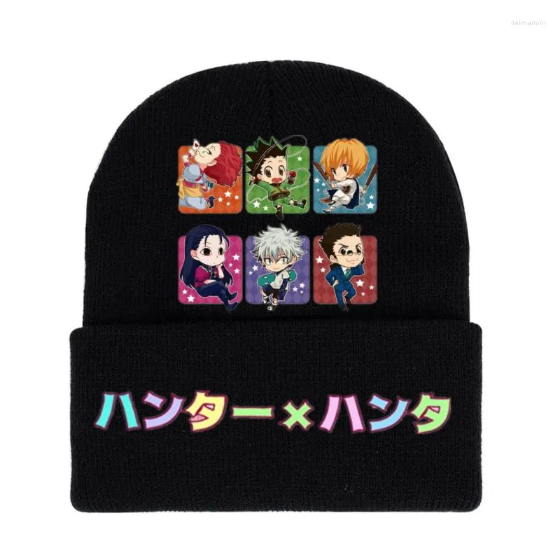 BERETS ANIME X BEANIEニット帽子ユニセックスコットンプロップ冬の温かいキャップクラウンデザインニット