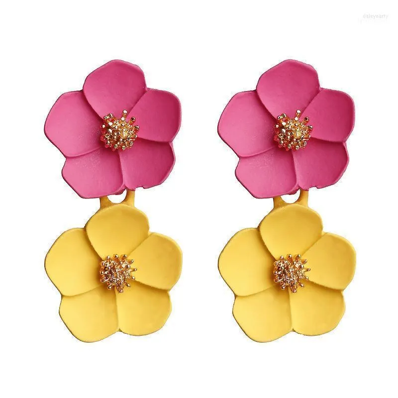 Orecchini per borchie Delysia King Fashion Romantic Multicolor Flower Double Orerstud Dale22