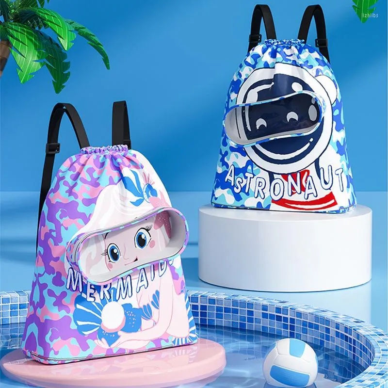 Bolsas de armazenamento infantil de areia de areia organizador de malha Bolsa infantil Brinquedos nadando na praia grande para mochila de toalhas