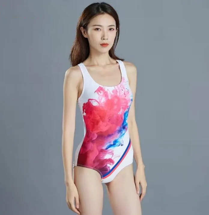 65562# Kvinnor Badkläder Sexigt brev Skriv ut Swimsuit Charmig Bikini Beach Wear Olika färgstilar