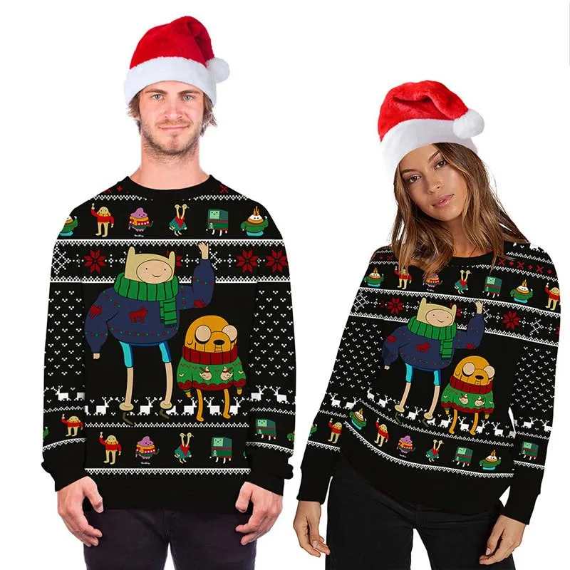 Kvinnors tröjor ful rolig jultröja unisex män kvinnor semester semester party pullover jumpers toppar höst vinterkläder