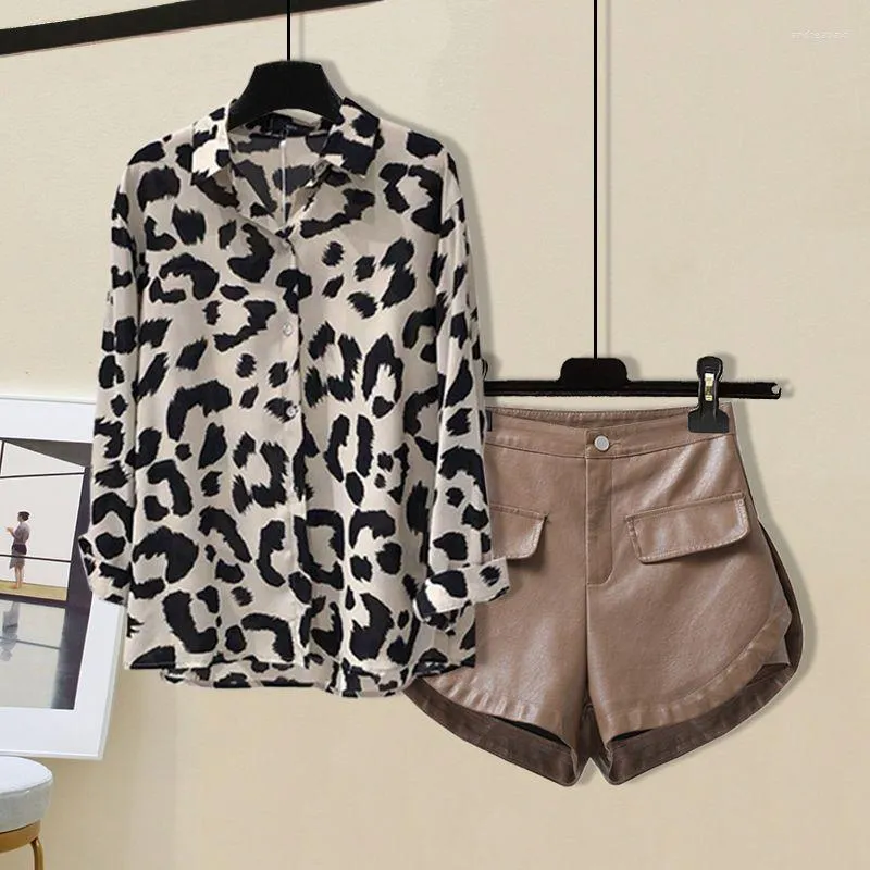 Women's Blouses DUOFAN Lady Shirts Long-sleeved Sunscreen Clothing Women Leopard Printed Retro Chiffon Shirt Tops 2023 Versatile Coats