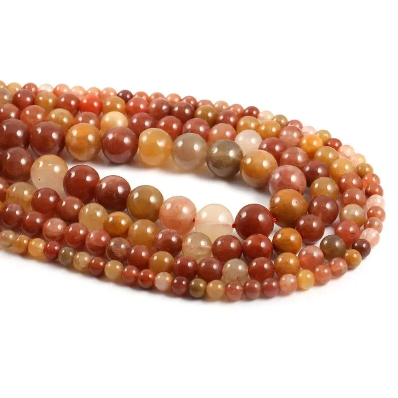 Pärlor Övriga naturliga semi ädelstenröda kristaller Cirkulär DIY för att göra halsband armband och örhängen 4/6/8/10/12mm