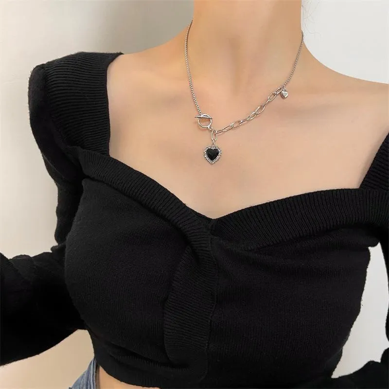 Pendant Necklaces Modern Jewelry Heart Necklace 2023 Design Vintage Temperament Chain For Women GiftsPendant