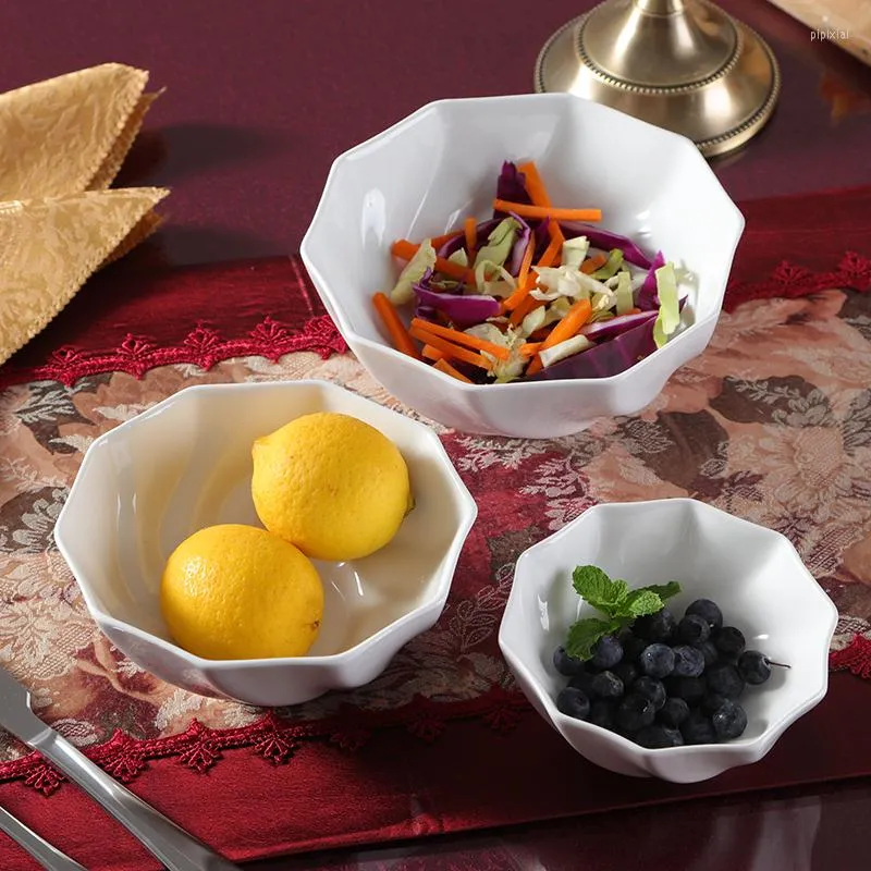 Миски Рождественская белая керамическая миска супа Творческое на пару рис свежие фруктовые салат в стиле Стиль Стоап