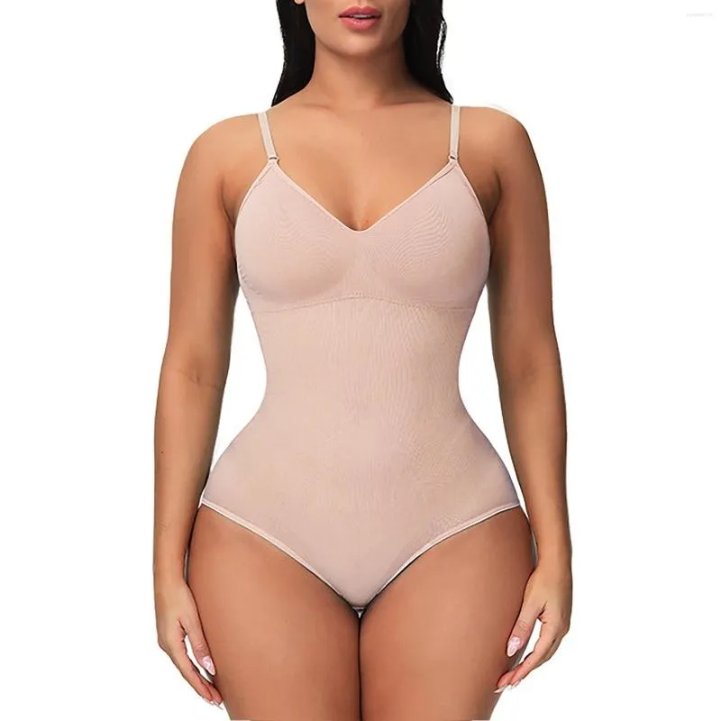 Women's Shapers Shapewear Bodysuit Thong For Women Tummy Control Body Shaper Slimming With Built In Bra Seamless