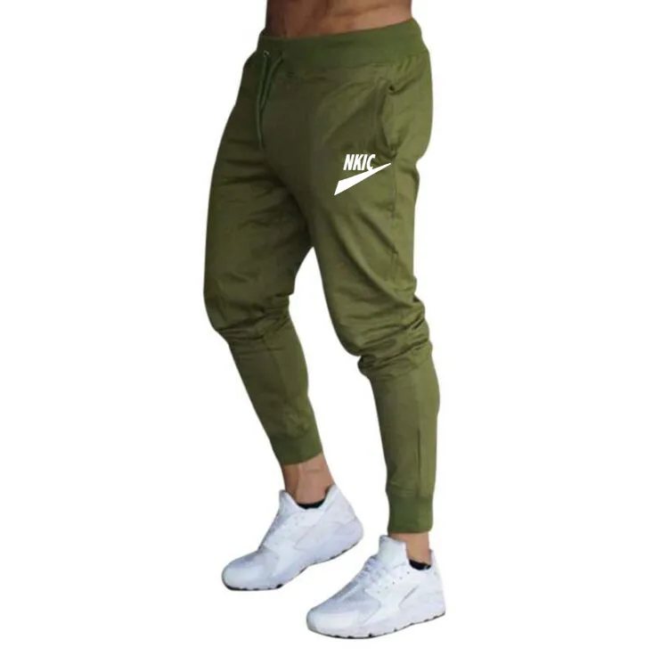 Cal￧a esportiva masculina cal￧as casuais treinando diariamente algod￣o respir￡vel correr cal￧as de moletom de t￪nis jogam cal￧as de gin￡stica Logotipo de marca impress￣o