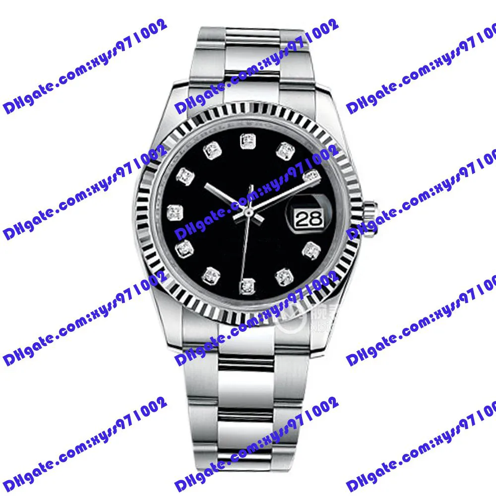 Highquality Watch 2813 Otomatik Mekanik İzleme 36mm Siyah Elmas Dial 116234 Kadın İzle Paslanmaz Çelik Kayış Safir Cam Moda İş Erkekler Saat