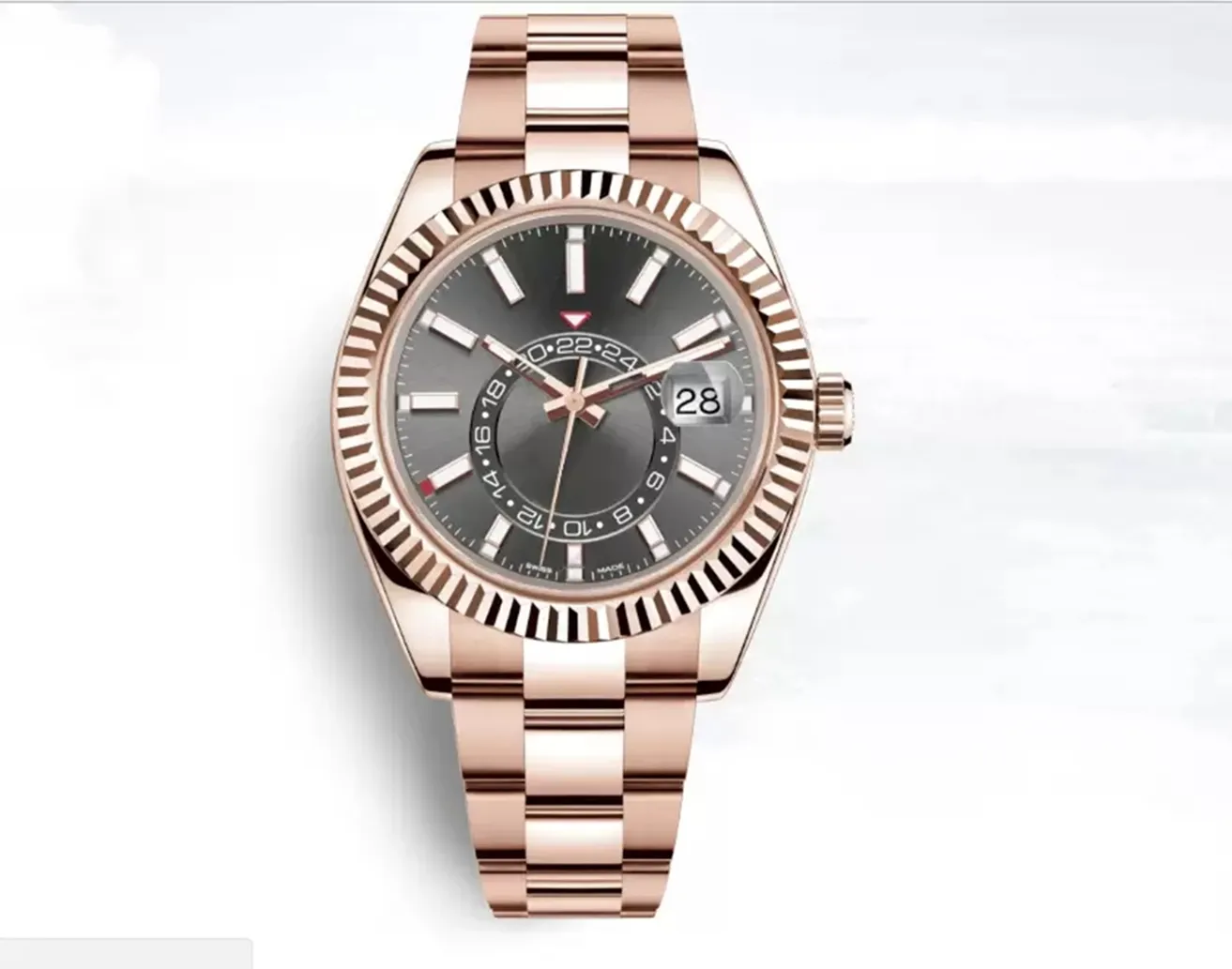 42mm Sky-Dweller Small Dial Date Mens Watch Designer Automatisk Watch Rose Watches Kalender Set Gift Rostfritt stål Montre de Luxurys Origin 2023