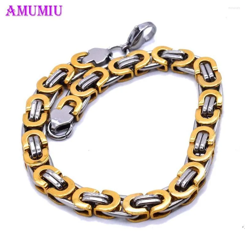 Pulseira de pulseiras de link Bracelete de amumiu para homens Curb Chain Cuba Chain Stoneless Mens Womens Chains Davieslee Jóias B098