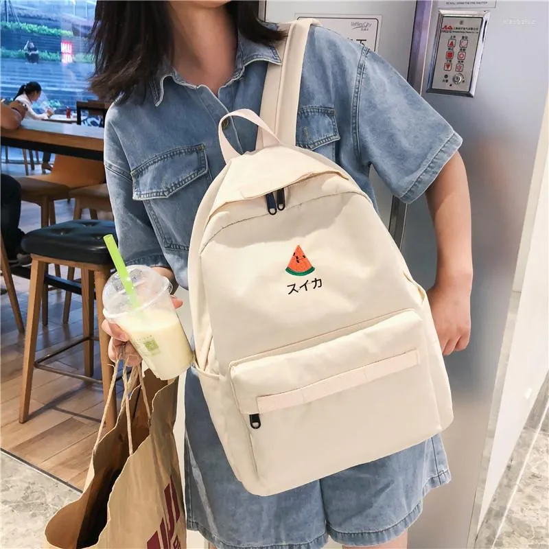 Borse da scuola Zaini moda donna per ragazze 2023 Summer Brand Female Casual Cute Fruits Studenti spalla da viaggio