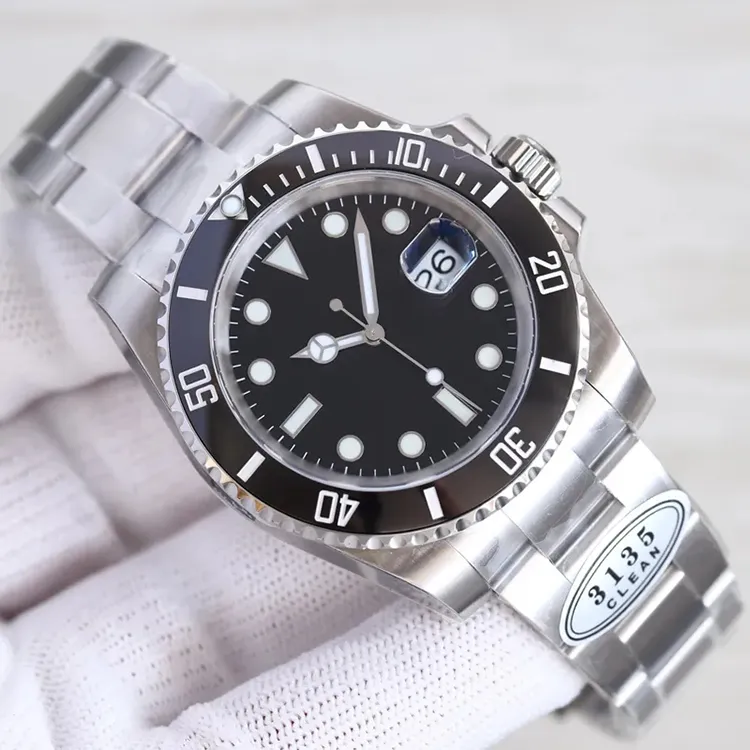 7 kleuren Schone luxe herenhorloges V11 116610L zilveren kast Zwarte keramische bezel SUB Eta31353235 Mechanisch horloge 904L roestvrij ste241F