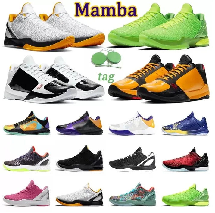 2023 nuovo Mamba Zoom 6 Protro Grinch Scarpe da pallacanestro Uomo Bruce Lee What If Lakers Big Stage Chaos 5 Rings Metallic Gold Mens Trainers Sport Outdoor