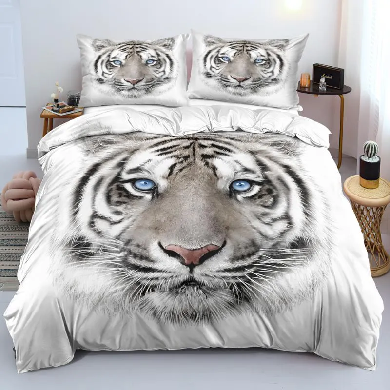 Custom 3D Gray Tiger Comforter Sets Kmart With Animal Comforter