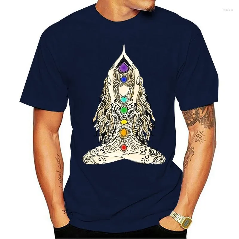 Men's T Shirts Yoga Chakra Meditation Female Fun 2023 T-shirt Sun Mandala