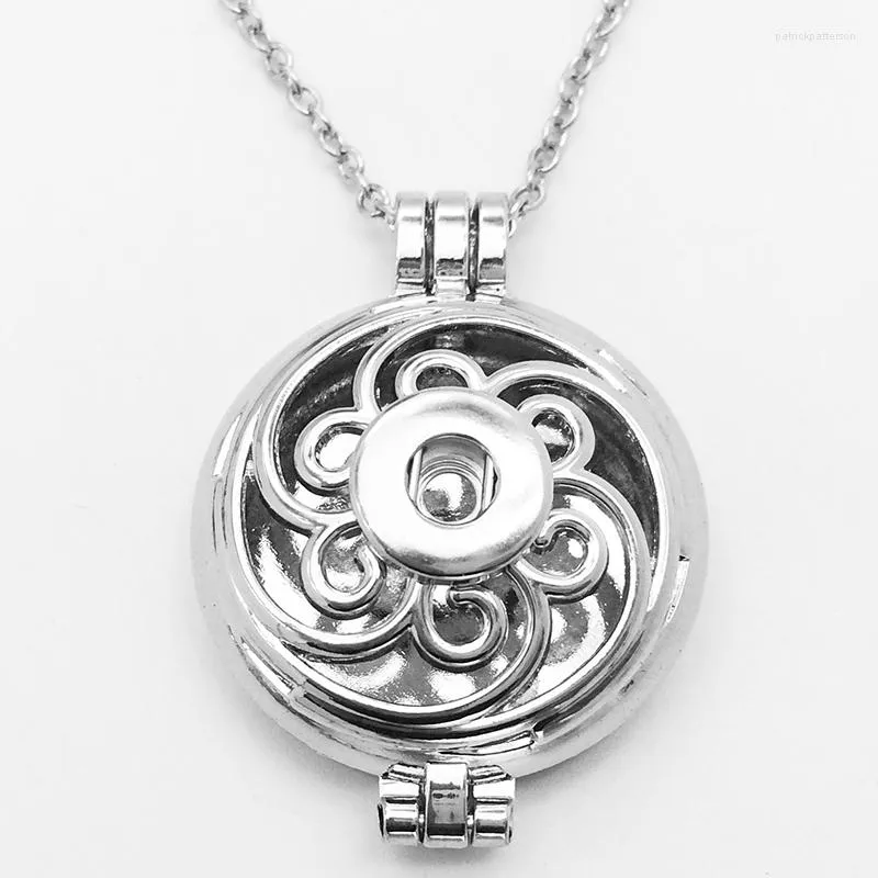 Pendentif Colliers DIY Mode Bohême Fleur Romathérapie Po Cadre Médaillons Pendentifs Bouton Pression Collier (Fit 12mm Snaps) NR7713