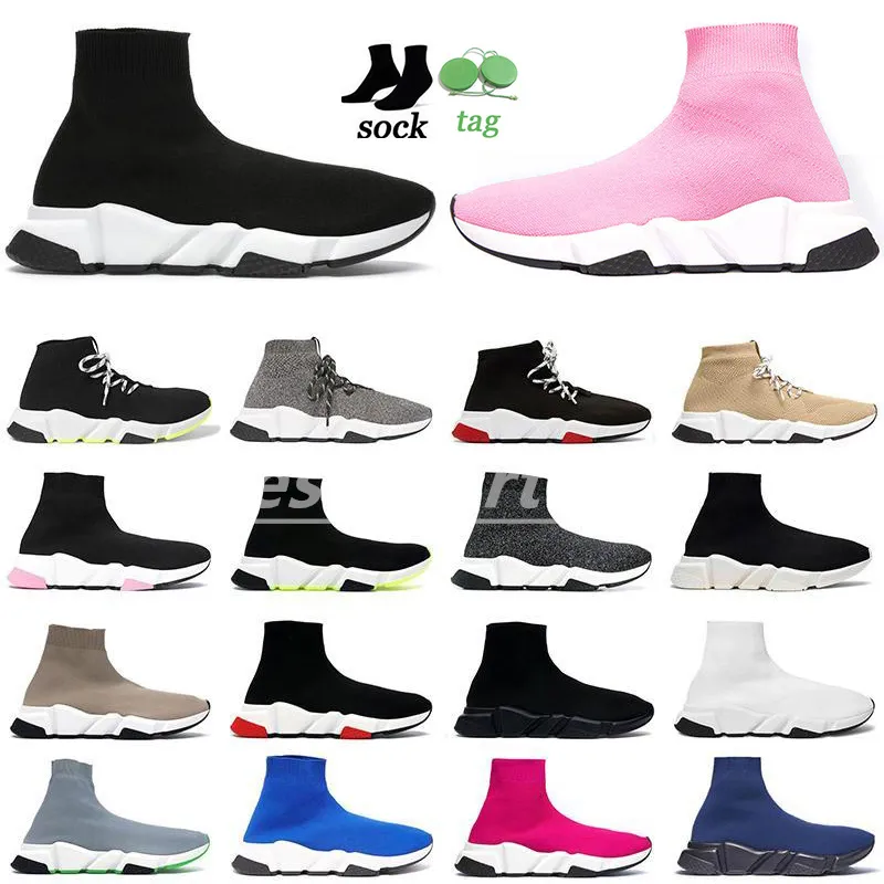 2022 Fashion Sock Trainers Womens Mens Casual Running Shoes Beige Black Red Volt ClearSole Tripler Etoile Vintage Sneakers Designer Boots Storlek 36-45 B1