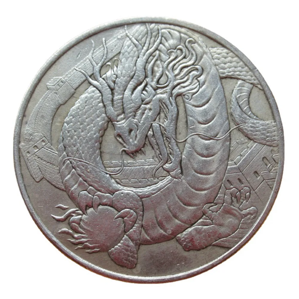 Hobo Coins USA Morgan Dollar Dragon Silver Plated Copy Coins Metal Crafts Special Gifts #0157