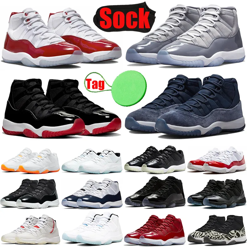 Cherry 11s basketball shoes for mens womens jumpman 11 Cool Grey Midnight Navy Cap And Gown Concord Legend Blue Bred men trainers sneakers