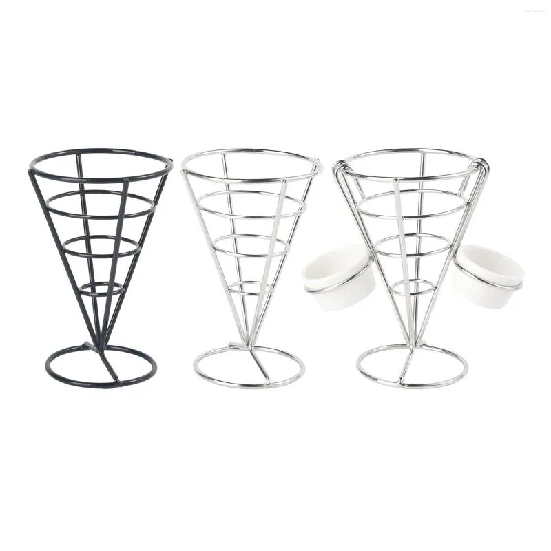 Plates 1x Cone Basket Stainless Steel French Fry Rack For Backyard Picnic