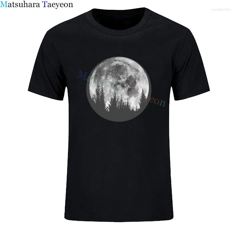 Męskie koszulki T-Shirt Men Men Men Full Moon Trend Design Shirt Casual Tshirt z krótkim rękawem bawełniany zabawny koszulki top ubrania