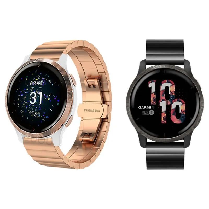 Oglądaj zespoły do ​​Garmin Venu 2 2S Butterfly Muthle Metal Metal ze stali nierdzewnej Pasek Vivoactive 4/4s 40 mm Bransoletka Accessorie