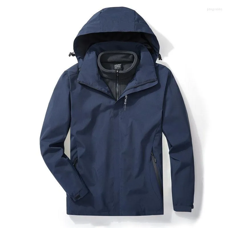 Männer Jacken 2023 Männer Outdoor Mantel Zwei Stück Fleece Liner Abnehmbare Wasserdichte Kältebeständige Warme Windjacke Klettern Kleidung