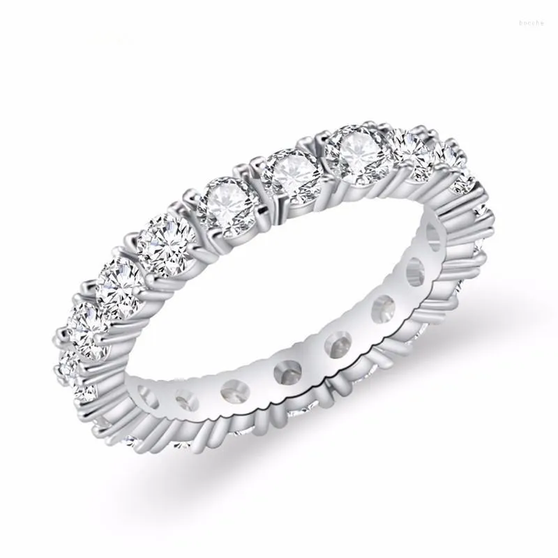 Cluster Rings Diwenfu Real 18K White Gold Ring Women Diamond Jewelry Fine Anillo Wedding Bizuteria Gemstone Silver 925