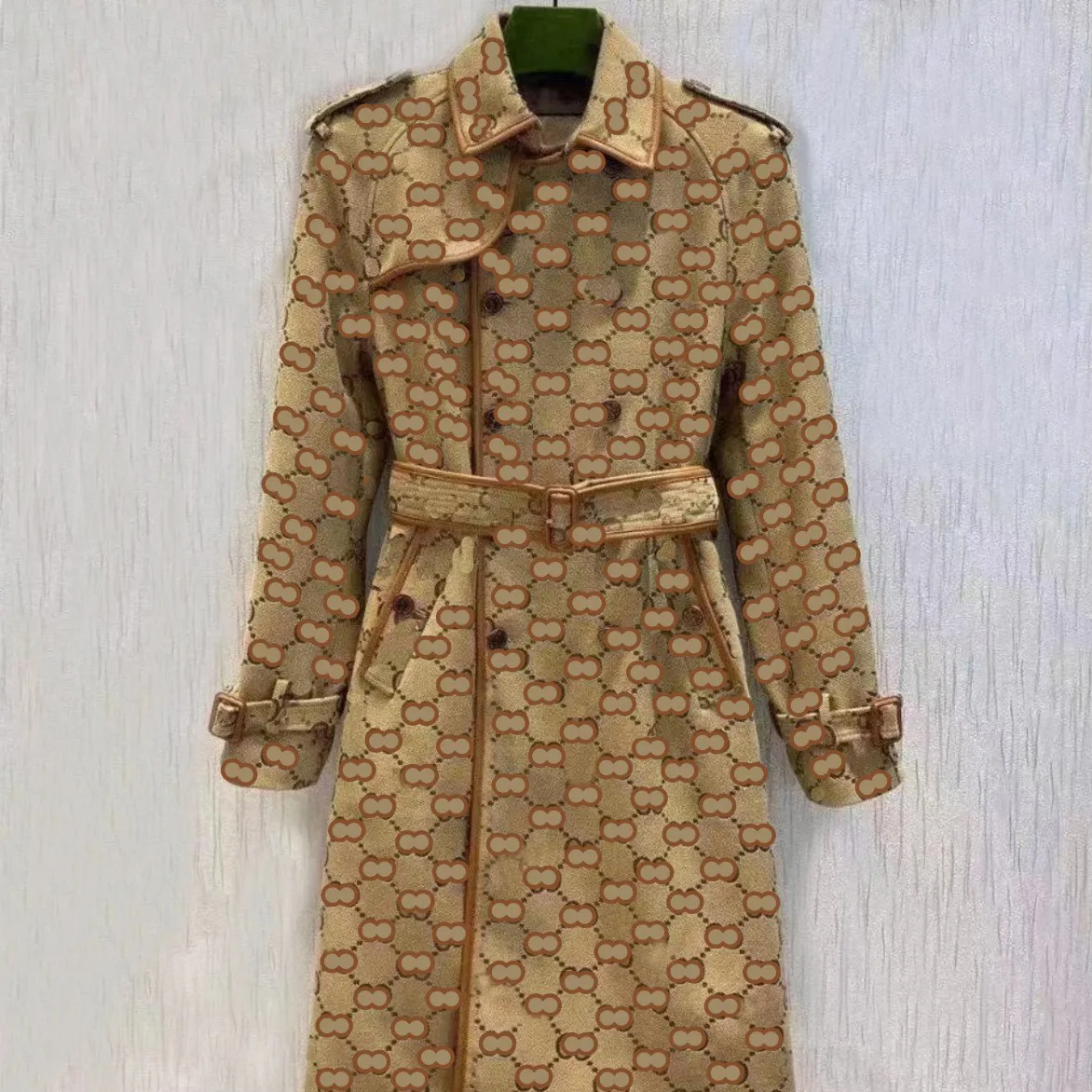 Automne femmes trench-coats designer luxe femmes coupe-vent corps lettre imprimer veste lâche ceinture manteau femme décontracté longs trenchs manteau A368