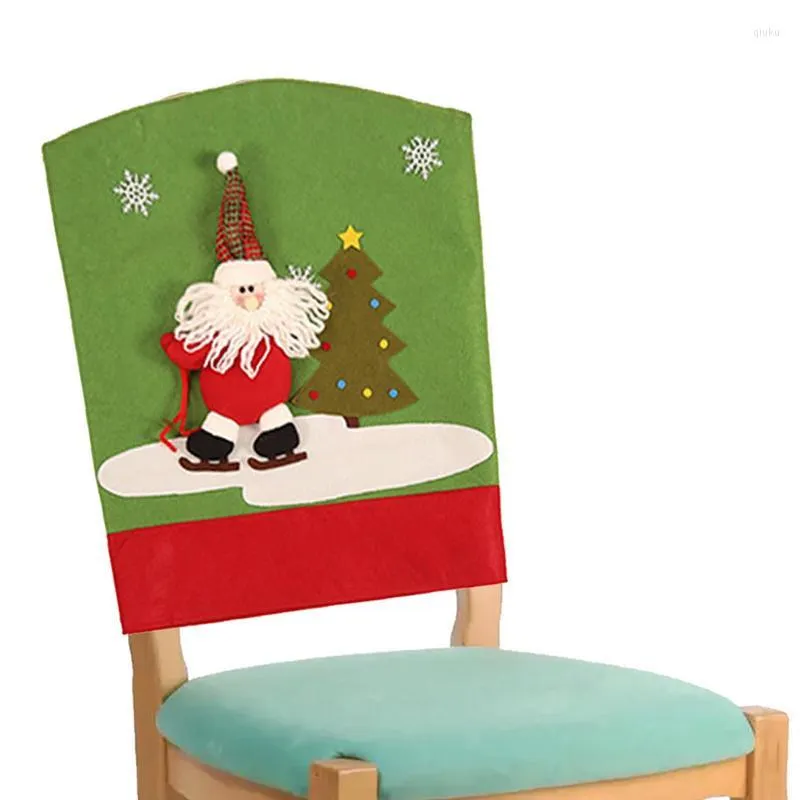 Pokrywa krzesełka świąteczne jadalnia okładka okładka Snowman Santa Claus Elk