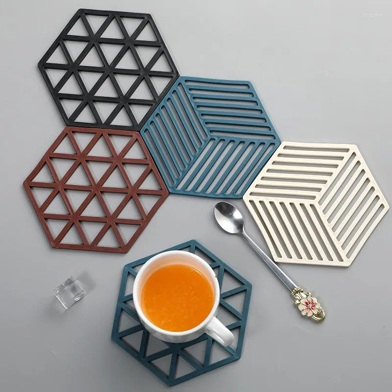 Tapis de Table creux pour tasse de thé, isolation en Silicone haute température, bol antidérapant et Anti-brûlure