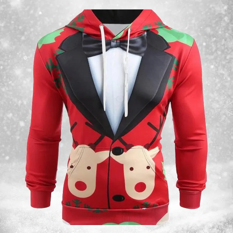 Hood's Hoodies Brand Men Suits Kerstmis 3D Gedrukte truishirts Lange mouwen Suite Blazers Jacket Design Prom Party Stage kostuums