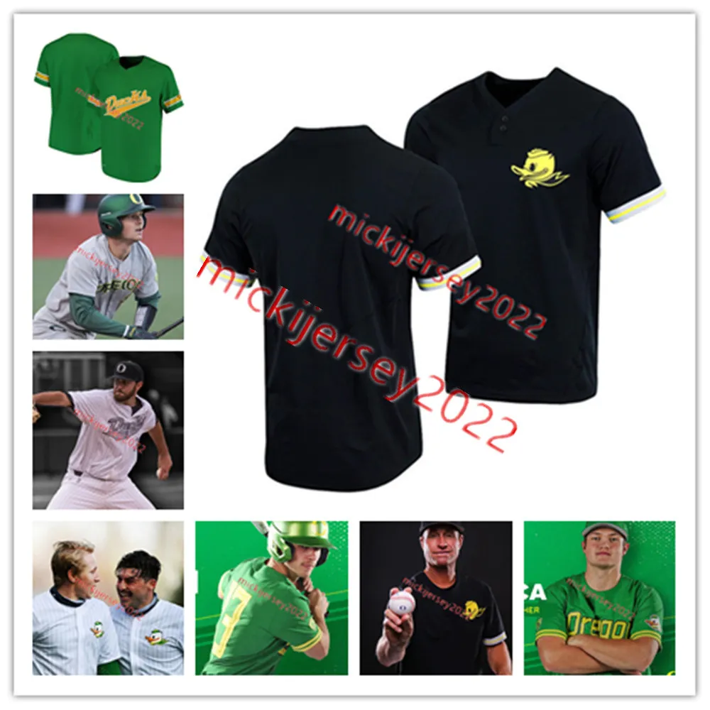 College Baseball Wears Custom Stitched Oregon Ducks Baseball Jersey Mens Youth Gabe Matthews Kenyon Yovan Aaron Zavala Robert Ahlstrom Brett Walker Cullen Kafka