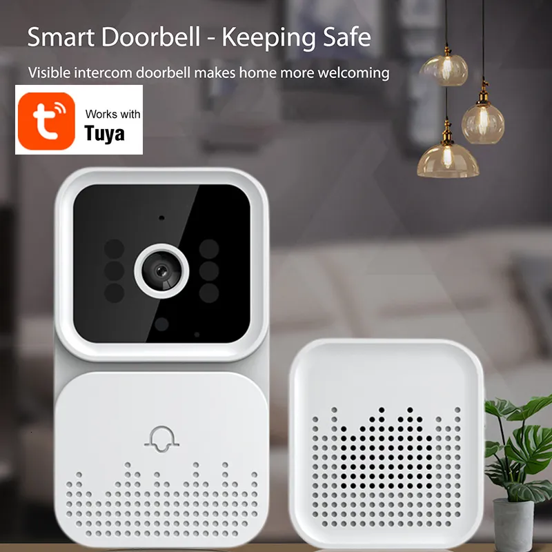 Doorbells Tuya Wireless Video Doorbell Digital Visual Intercom WIFI 2.4G 5GHZ Waterproof Electronic Guard 1080P Home Security Camera 230206