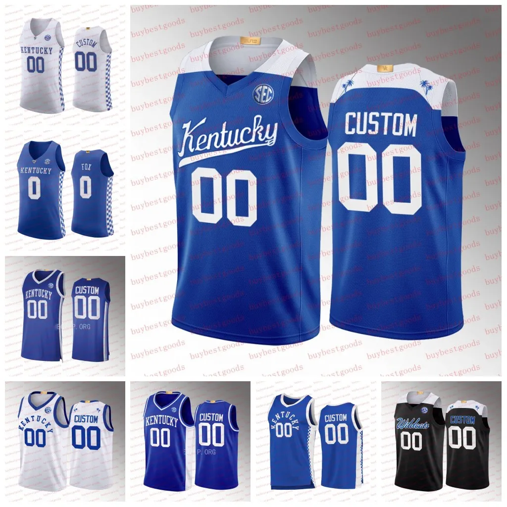 Maillots de basket-ball personnalisés NCAA Kentucky Wildcats Maillots de basket-ball 15 DeMarcus Cousins 1 Devin Booker 12 Karl-Anthony Towns 11 John Wall Immanuel Quickley