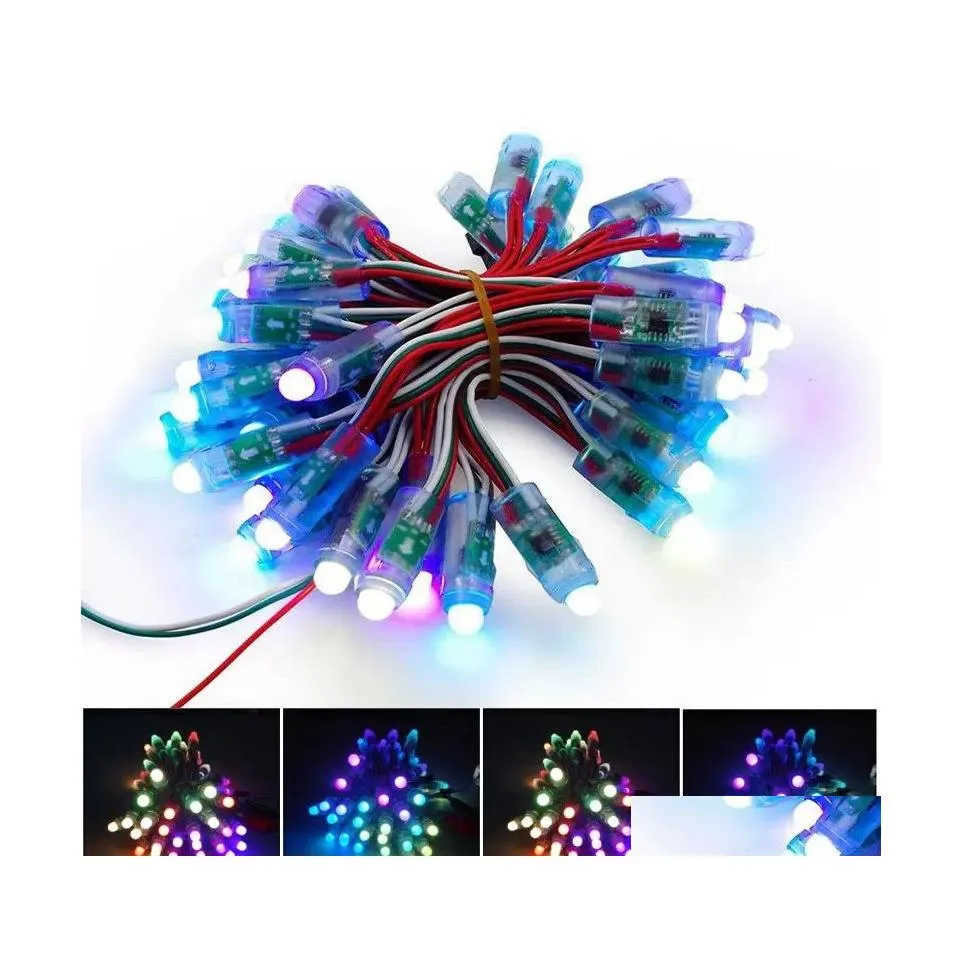 LEDモジュールWS2811 ICピクセルモードライトDC5V 12mm防水ポイントランプRGB FL Color Stringクリスマスアドレス可能なライトDHQR8