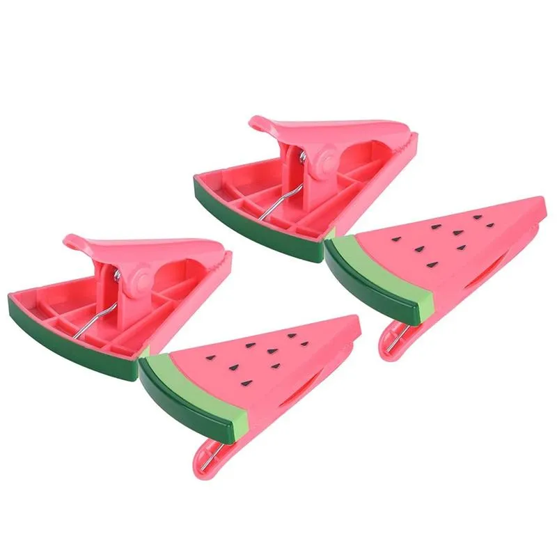 Kleideraufbewahrung Kleiderschrank 4 Stück Strandtuchklammern für Sonnenliegen Wassermelone Großer, winddichter Kunststoff-Kleiderhaken zum Aufhängen von Quilt-Klammern