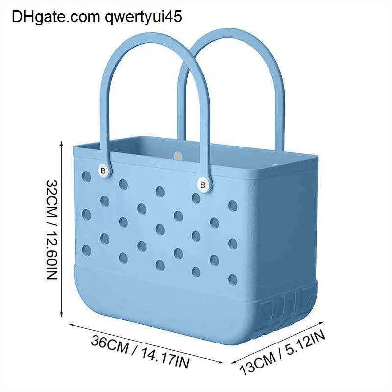 Qwertyui45 Rubber Beach Bags EVA With Hole Waterproof Sandproof Durable Open Silicone Tote Bag For Outdoor Beach Pool Sports From 24 8 DHgate