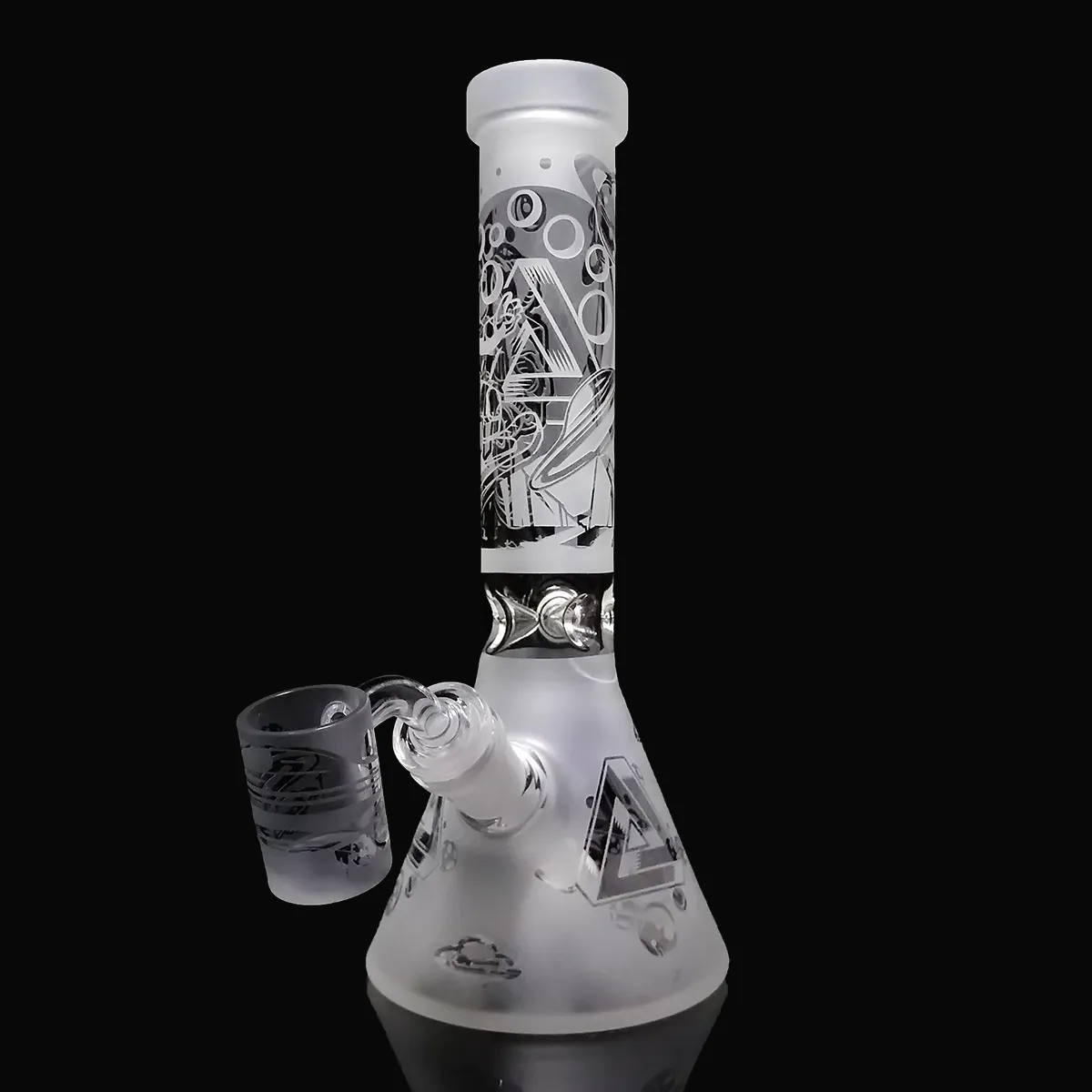 sandblasted beaker sandblast glass beaker bong glass water pipe bong pieces dab rig glass bong 10'' Frosted Glass Water Bong