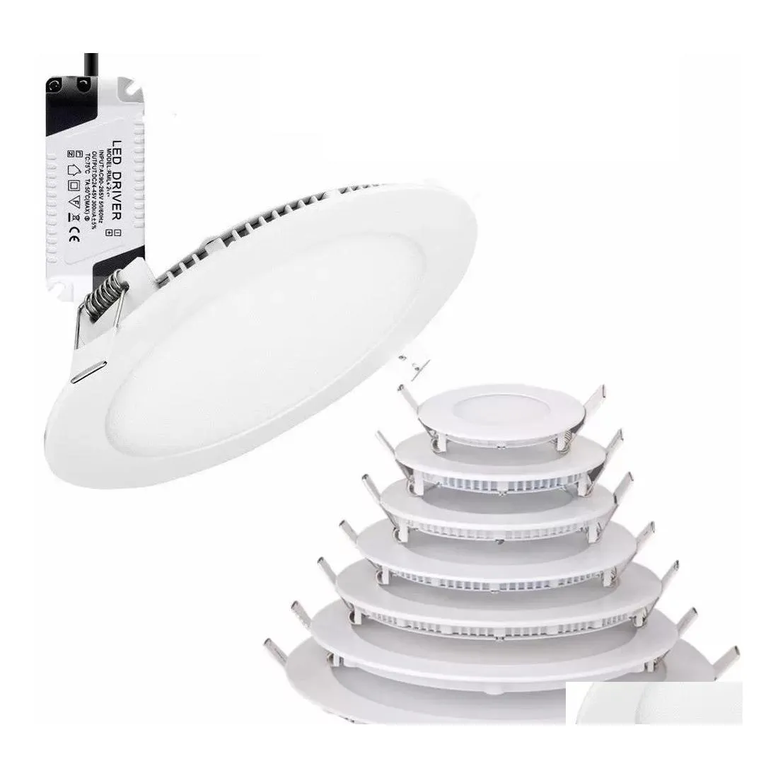 Downlight Lampada da incasso a Led dimmerabile Bianco caldo/naturale/freddo Luci a pannello supersottili Azionamenti Drop Delivery Illuminazione per interni Dhhno