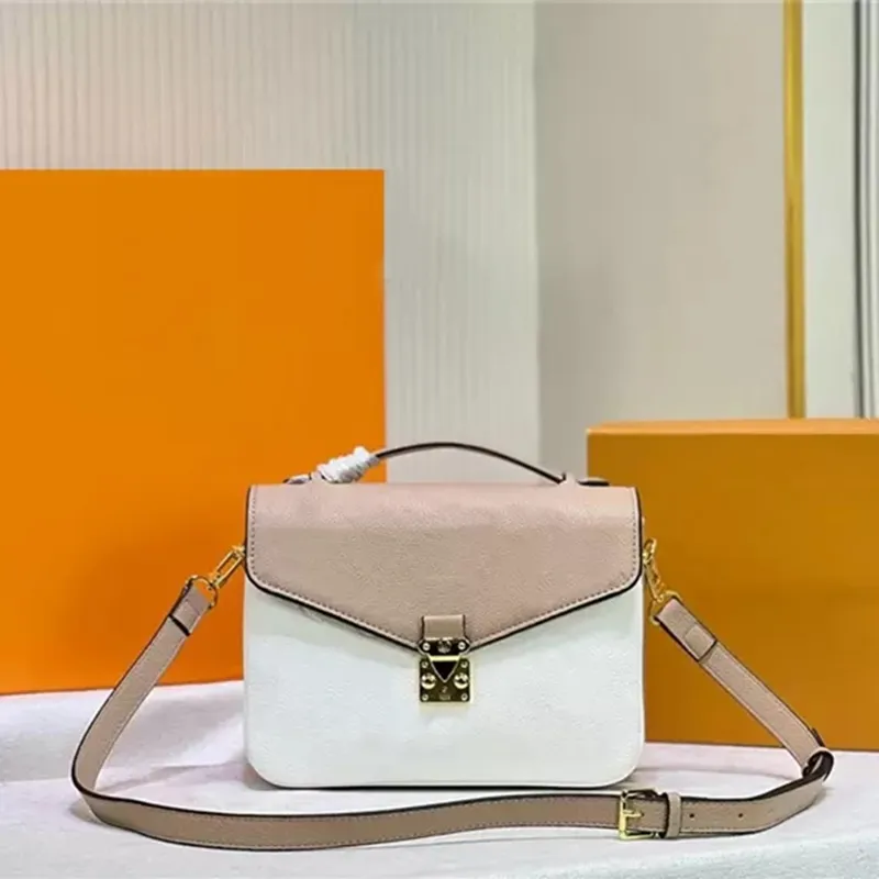 Designer lyxväskor handväskor handväska pochette empreinte beige rose creme axelväska m40780 duk metis crossbody väska luis