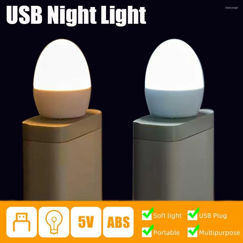 Night Lights Portable USB LED Light Mini Plug Lamp Power Bank Computer Charging Book Eye Protection Reading Round