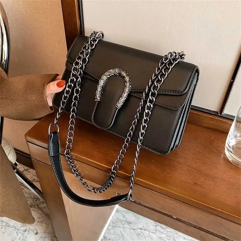 2023 Purses Clearance Outlet Online Sale Bag new autumn high grade pattern fashion chain single shoulder diagonal simple and versatile small square bag