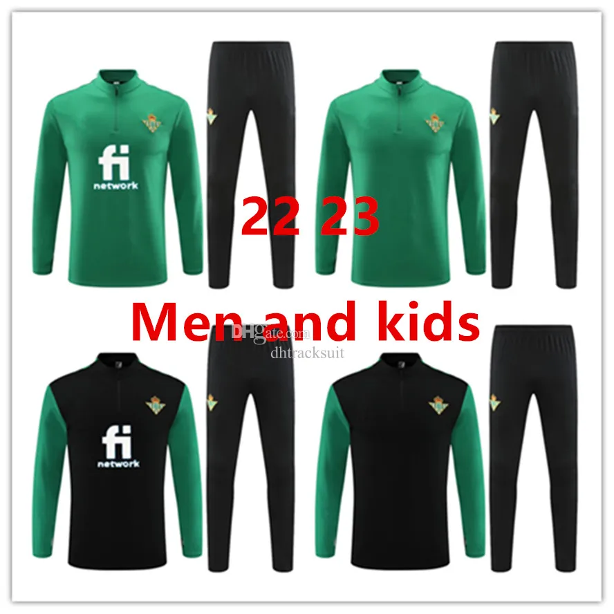 2022/23 Real betis tracksuit kids men training suit 2022/2023 BETIS chandal  survetement