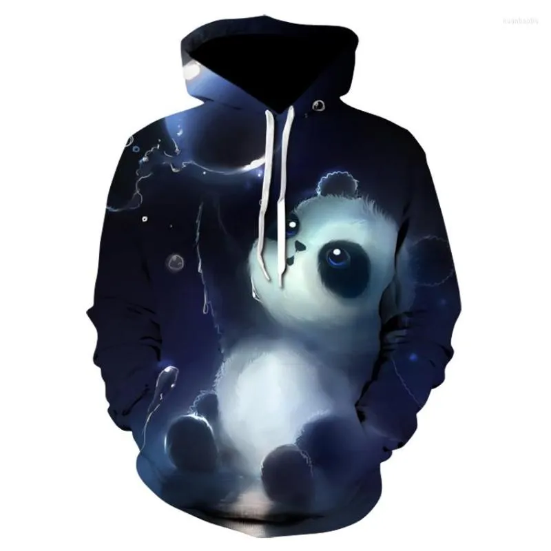 Męskie bluzy męskie śliczne panda drukowane 3D unisex bluzy mężczyźni kobiety płaszcze z kapturem z kapturem jesień zimowe dla zwierząt mody pullover